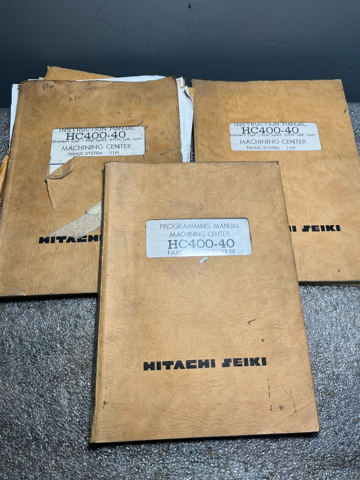 Lot of 3 Hitachi Seiki Instruction Manuals and Programming HC400-40