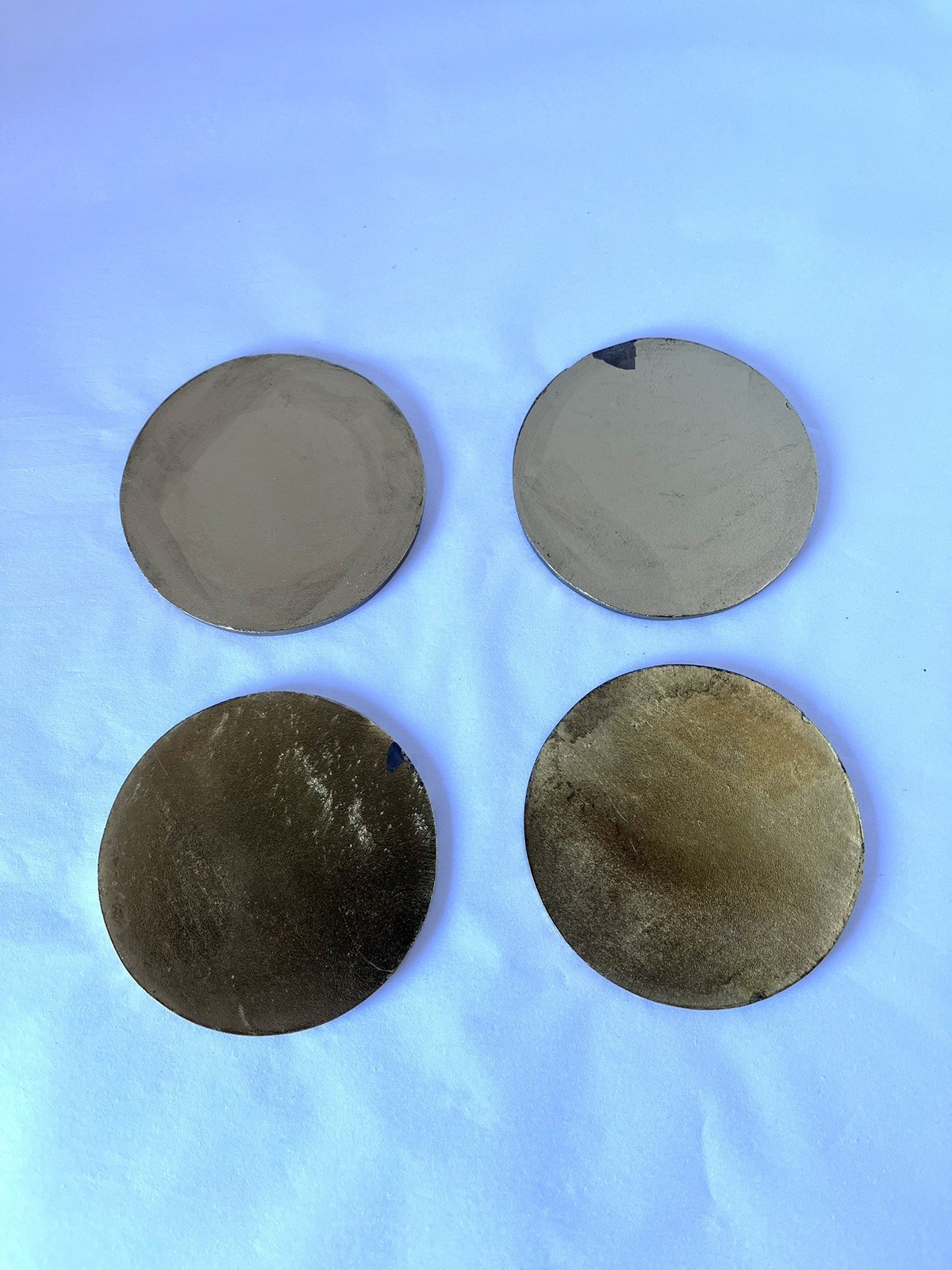 4 Vintage Hobart Welding Emblems Metal Discs Badges