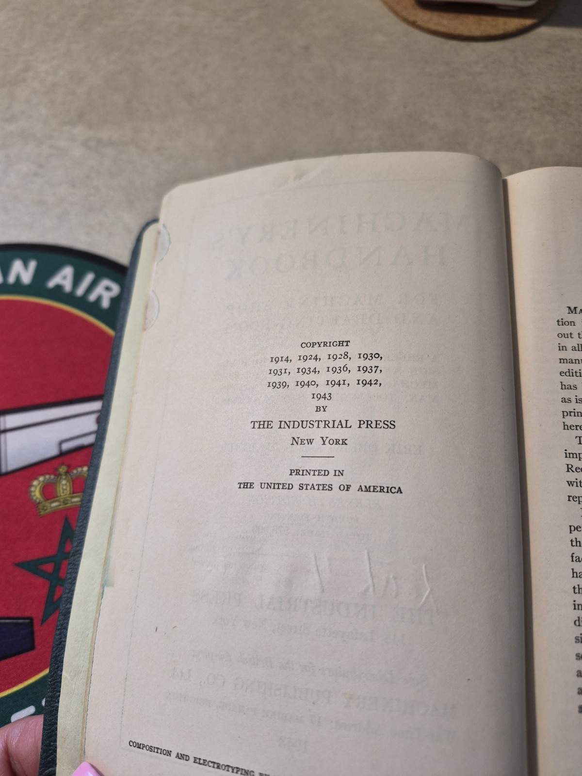 VINTAGE – 1943 “Machinery’s Handbook” (11th Edition, 4th Printing)
