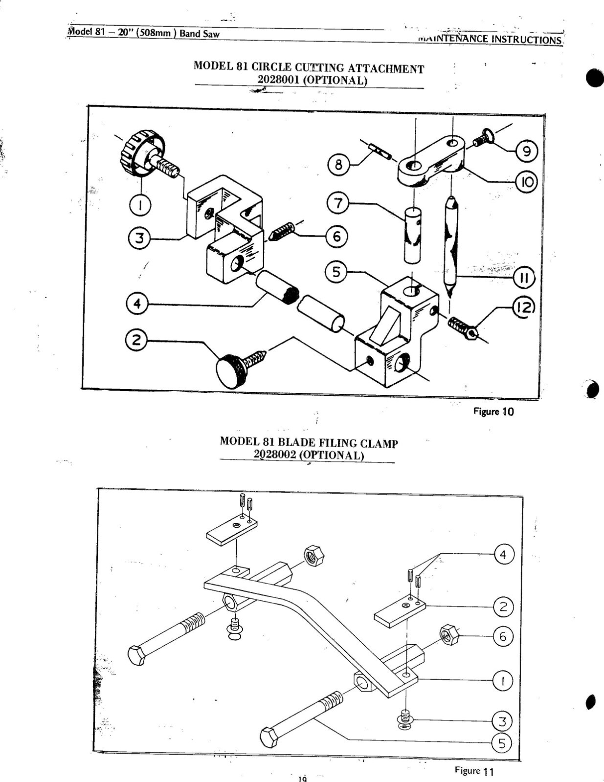 81 1983 Bandsaw Operation & Parts List Manual Fits Powermatic 81 20in PM81