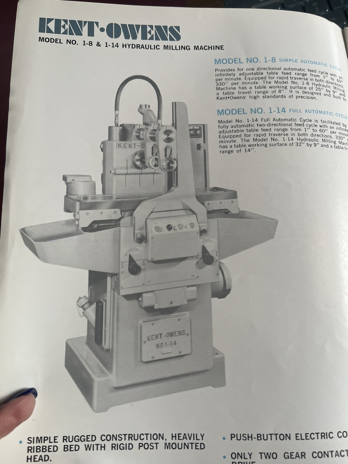 KENT OWENS MILLING MACHINE SALES CATALOG