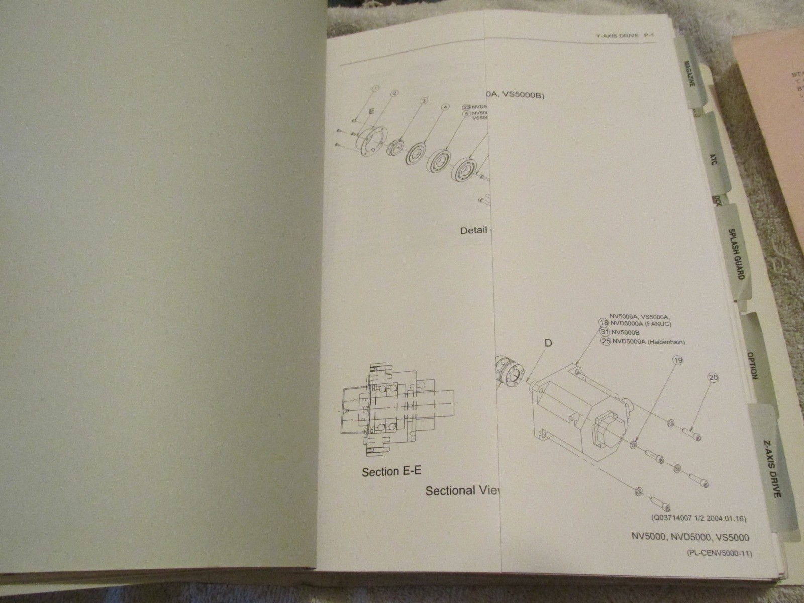 FACTORY MORI SEIKI CNC MACHINING CENTER NV5000 NVD5000 PARTS-LIST MANUAL BOOK