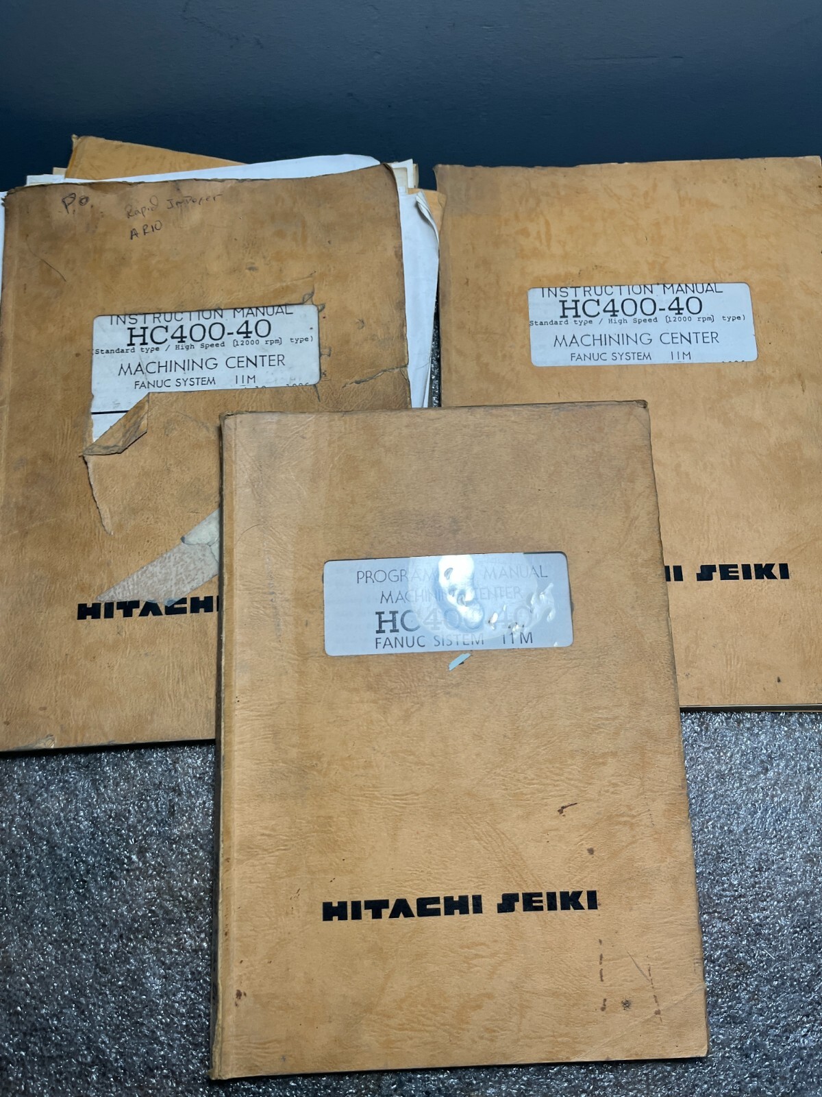 Lot of 3 Hitachi Seiki Instruction Manuals and Programming HC400-40