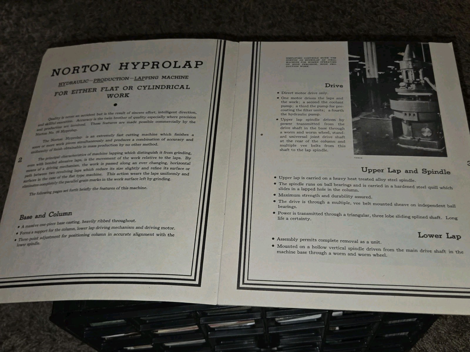 Norton Grinding/ Lapping Machine Sales Catalog Booklet Bulletin No. 26 Hyprolap