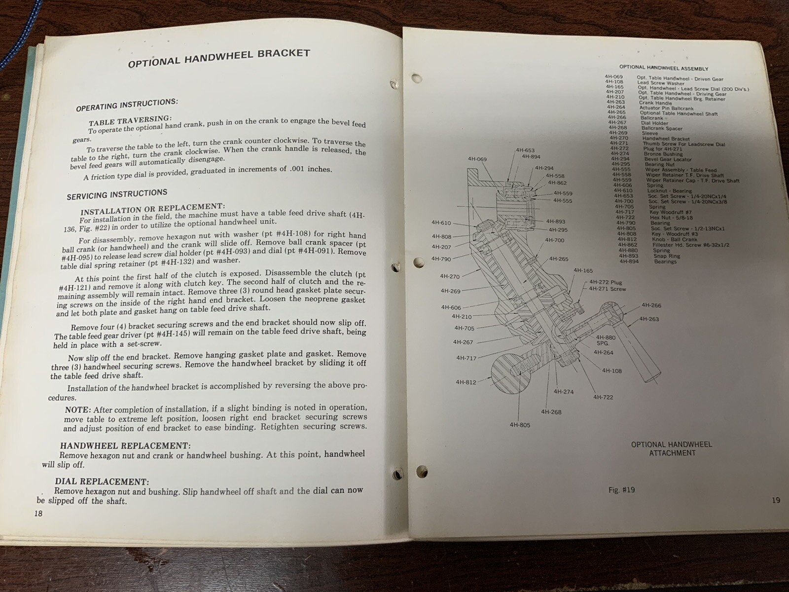 BRIDGEPORT SERIES Il OPERATION AND MAINTENANCE MANUAL FOR MILLING MACH.( Used )