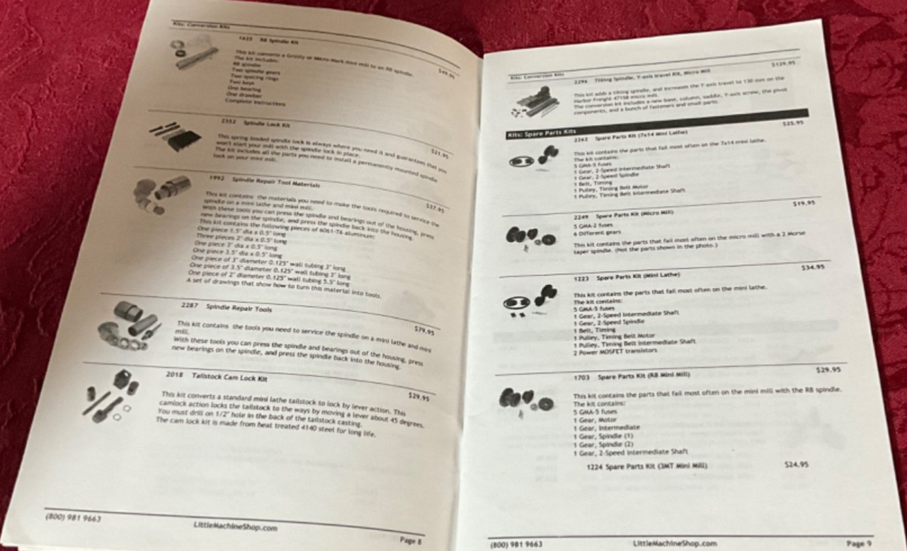 LITTLE MACHINE SHOP SALES CATALOG NO. 6 FOR BENCH TOP MACHINISTS