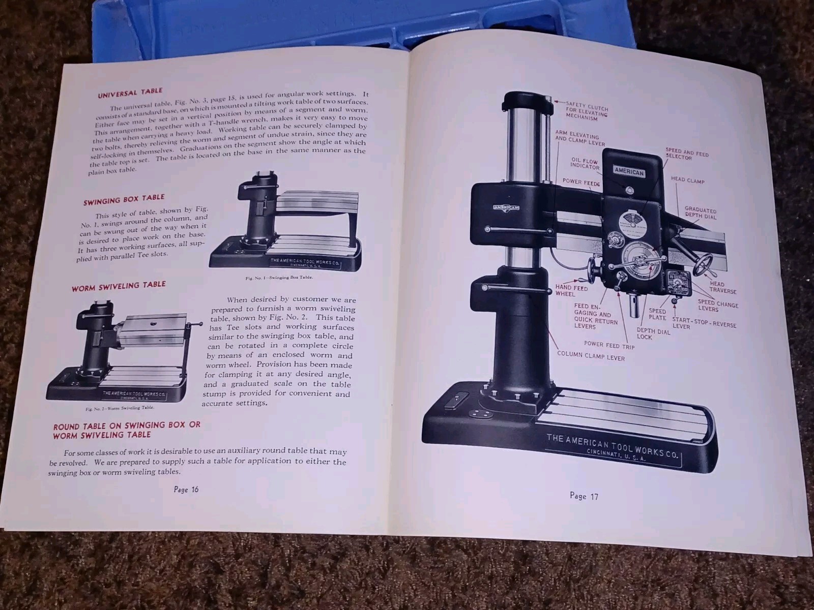 AMERICAN HOLE WIZARD Tool Works BULLETIN 305 9 Speed Radial Drill Catalog Book!