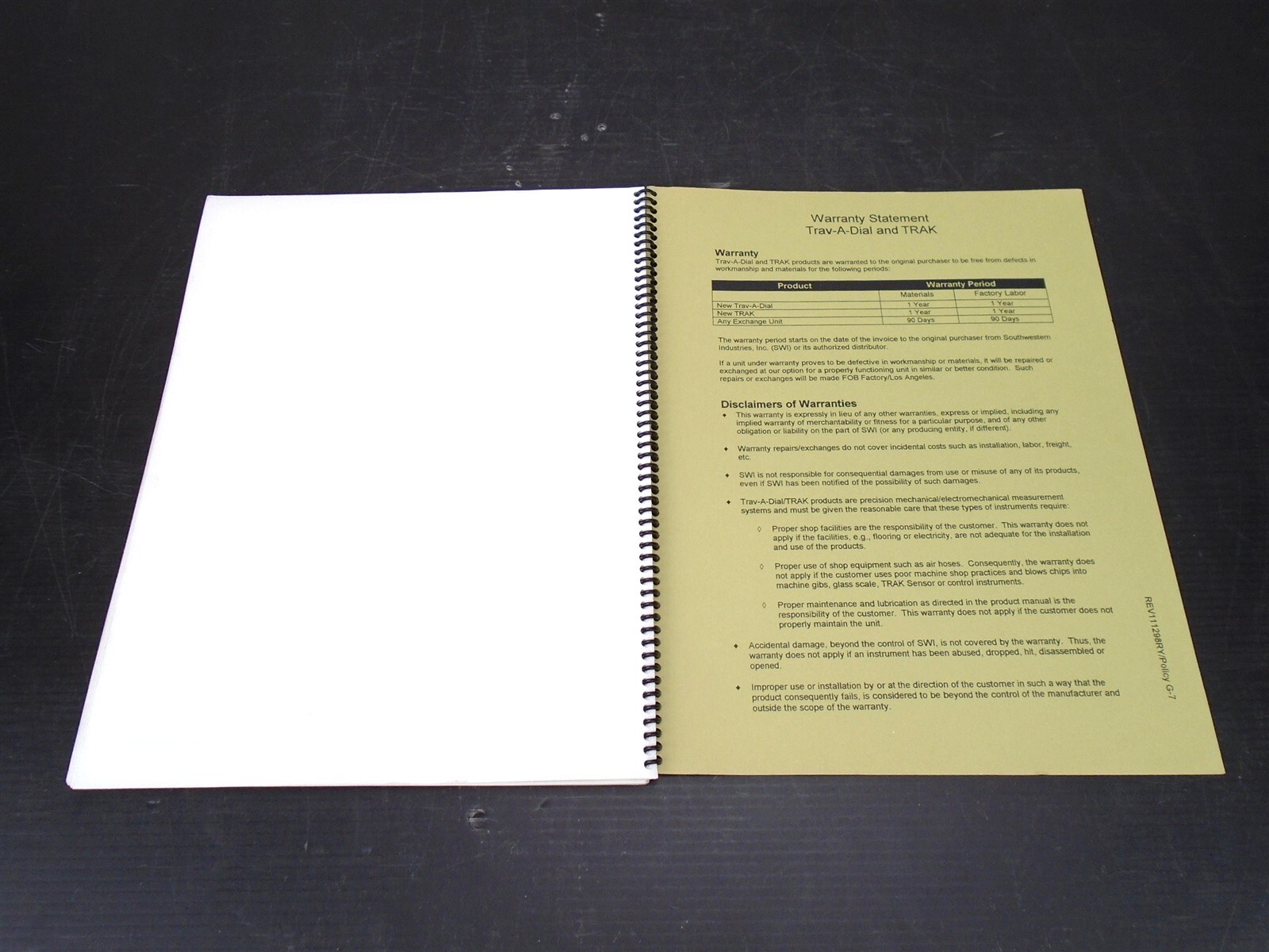 SOUTHWESTERN INDUSTRIES INC. – ProtoTRAK M2/3 SERVICE MANUAL – P/N 20301 – 1999