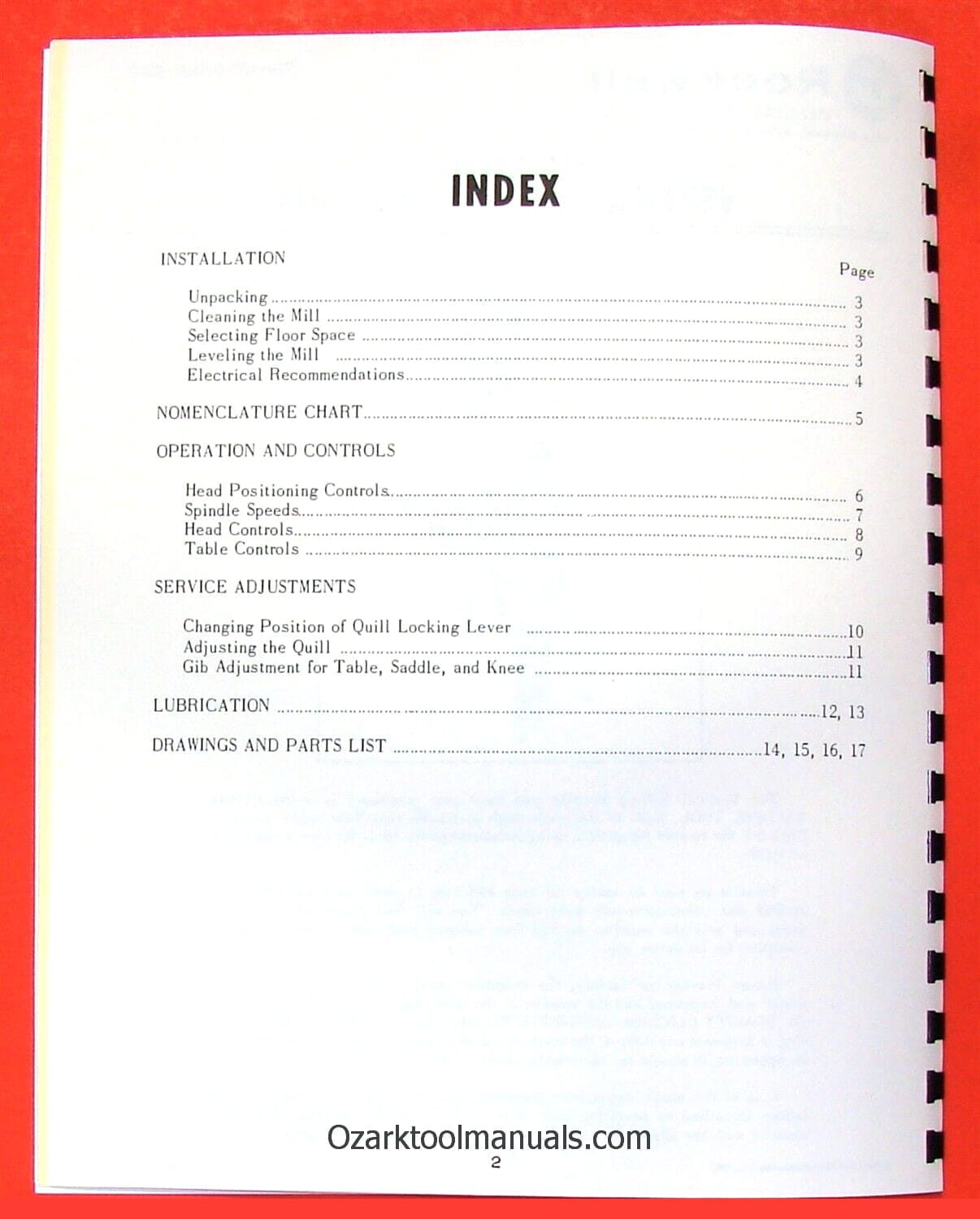 ROCKWELL Vertical Mill Machine Owner Operator Parts Manual 0623