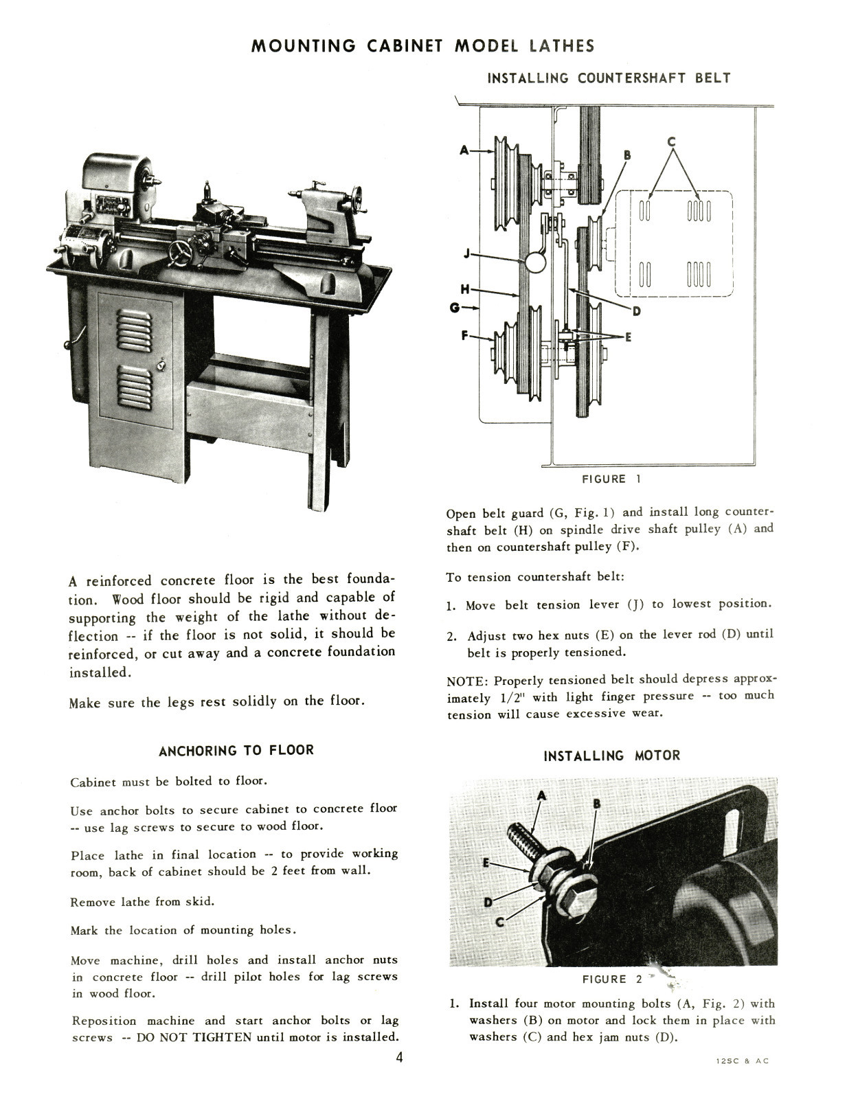 Sears Craftsman 12″ Lathe 101.28980 & 101.28990 Op Instruct & Parts Manual #1257