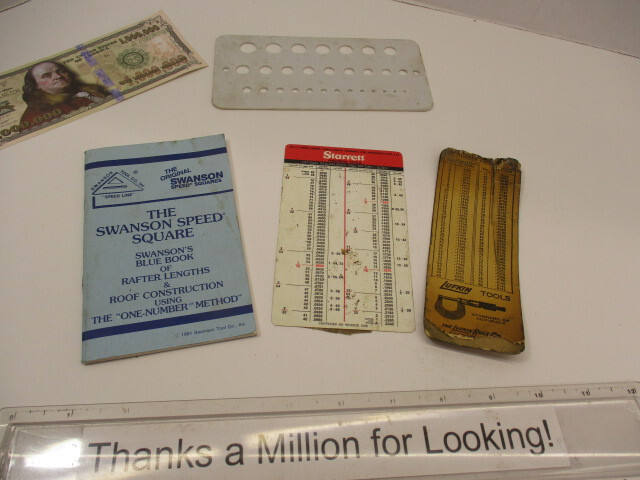 (4) Machinist Helps, SWANSON Speed Square Booklet, Starrett & Lufkin, Drill Gage