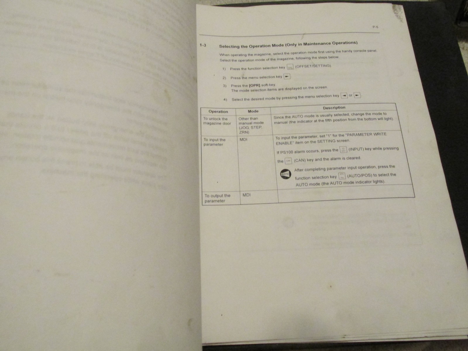 Mori Seiki NH4000 MSG-501 502 CNC Magazine Handy Console Panel Operation Manual