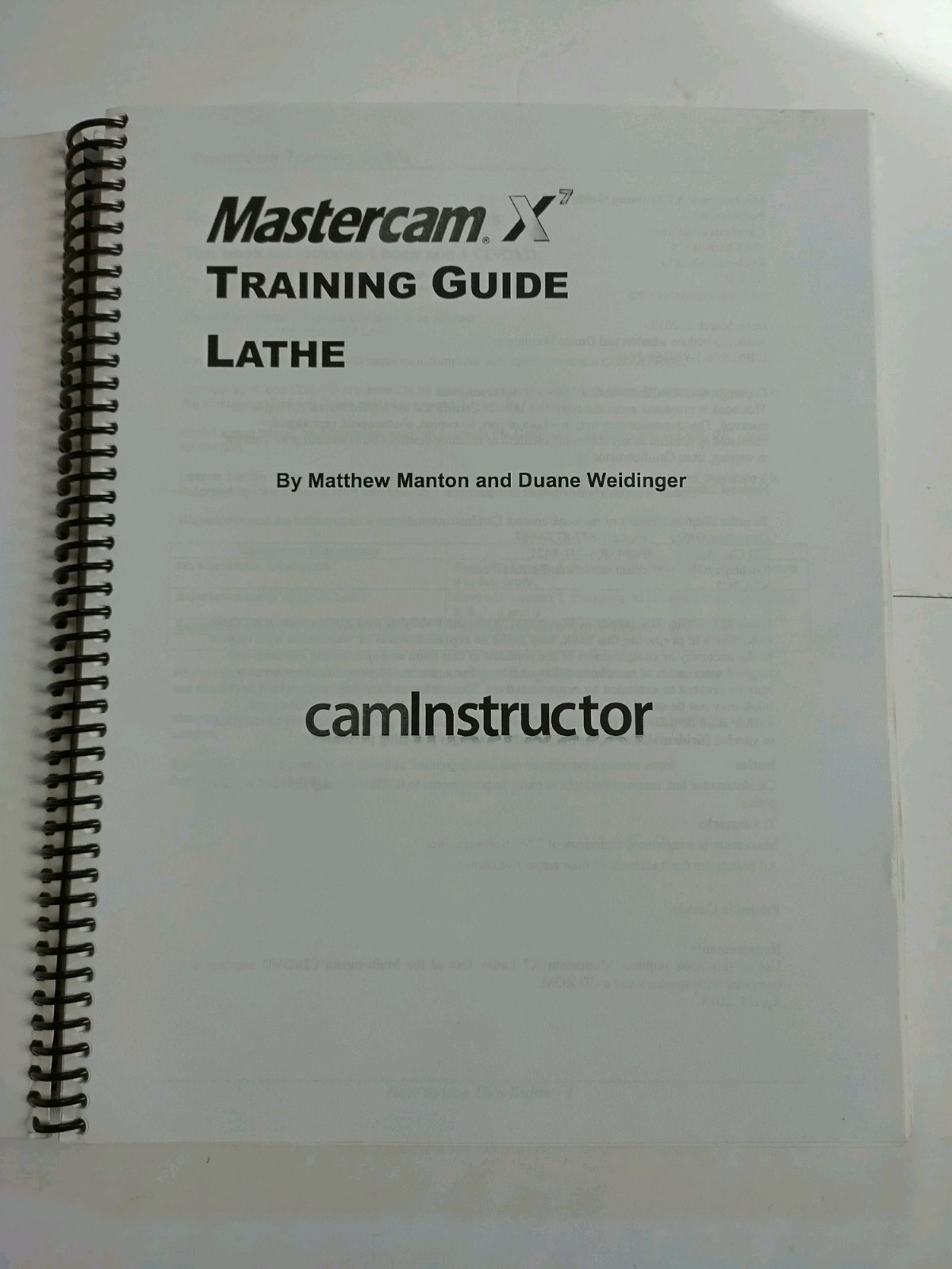 Mastercam Training Guide Lathe X7 with Training Video DVD
