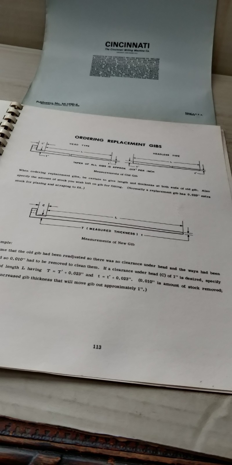 1967 Cincinnati Milling Machine ~ Toolmaster Mill Service Manual & Parts List