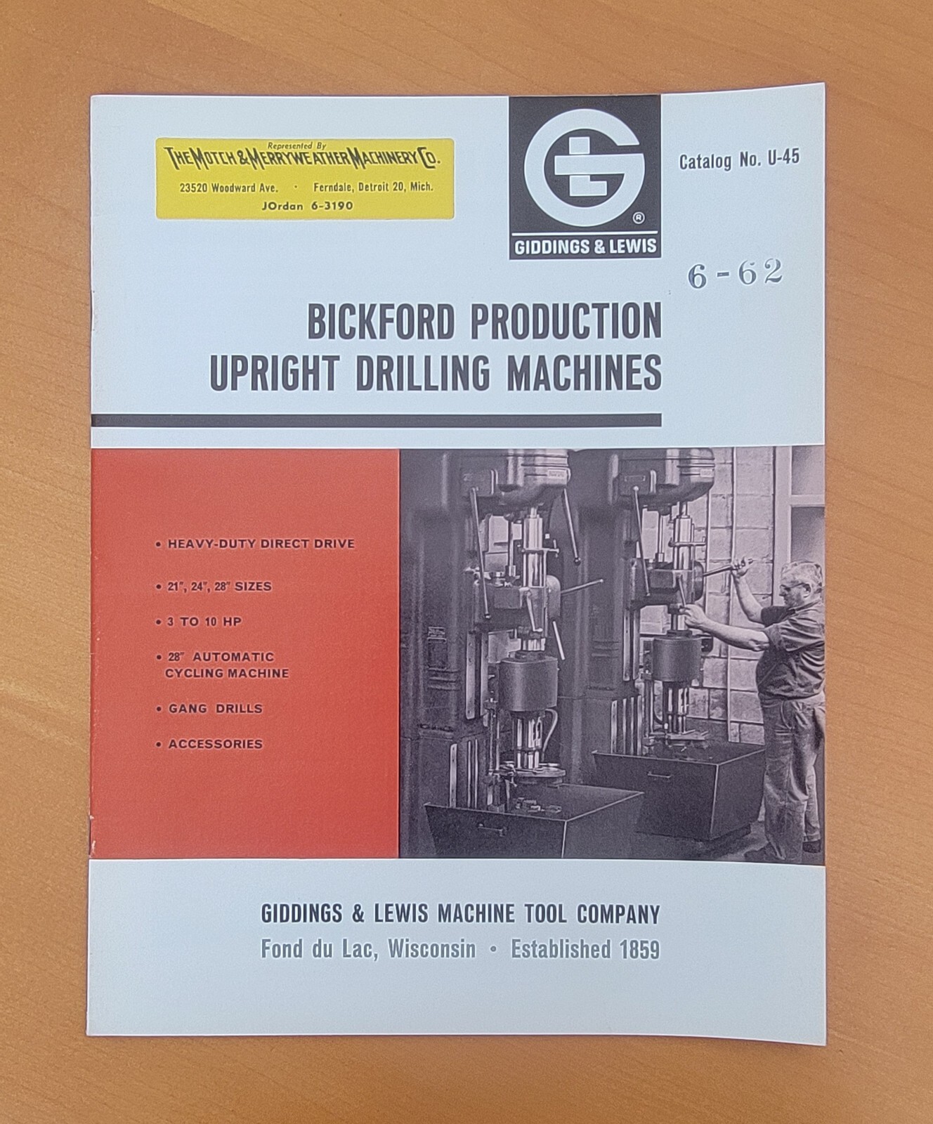 Cincinnati Bickford G&L Catalog Gen. Purpose Upright Drilling Machines Catalog