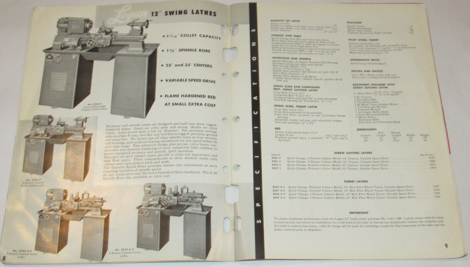 VTG 1964 LOGAN LATHES CATALOG! ENGINE/TURRET/SCREW CUTTING/SHAPER/ & ACCESSORIES