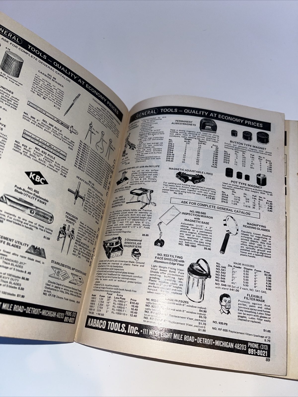 KABACO KBC MACHINIST INDUSTRIAL TOOLS CATALOG 110 Pages DRILLS SAWS TAPS 1973