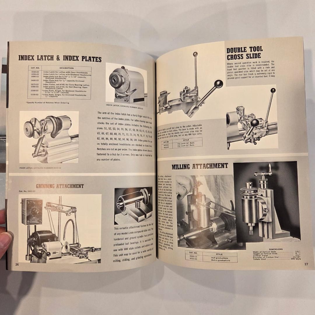 Vintage 1963 Levin Catalog, Lathes, Micro-Drilling & Radius Turning Machines