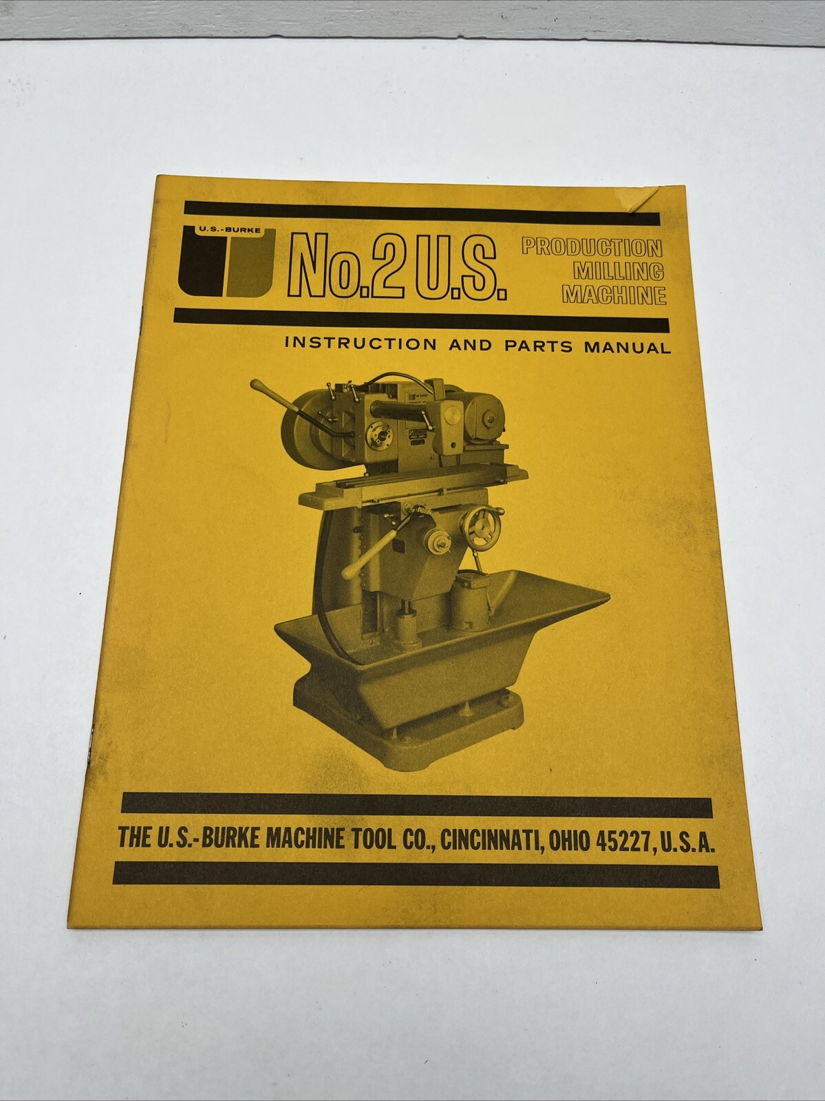 US Burke No. 2 Horizontal Milling Machine Instruction And Parts Manual