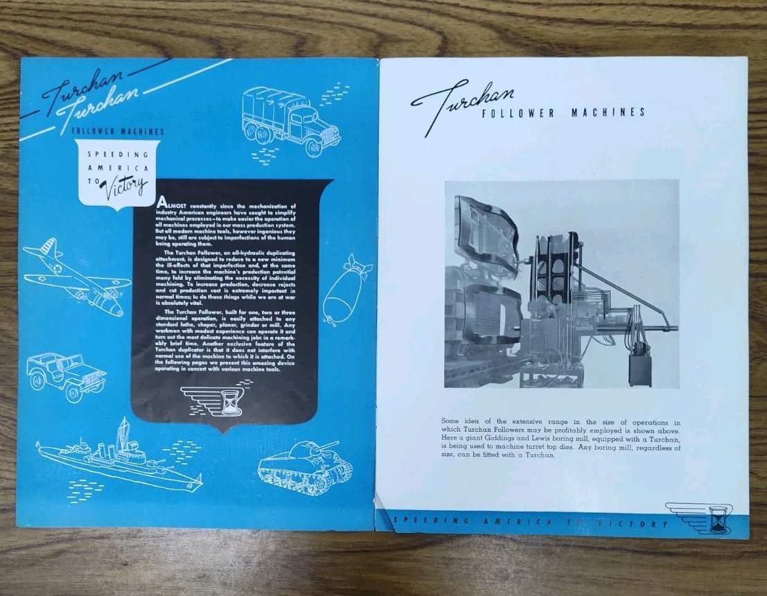 Turchan Following Machine Co. Detroit, MI Brochure Sales Advertising Industrial