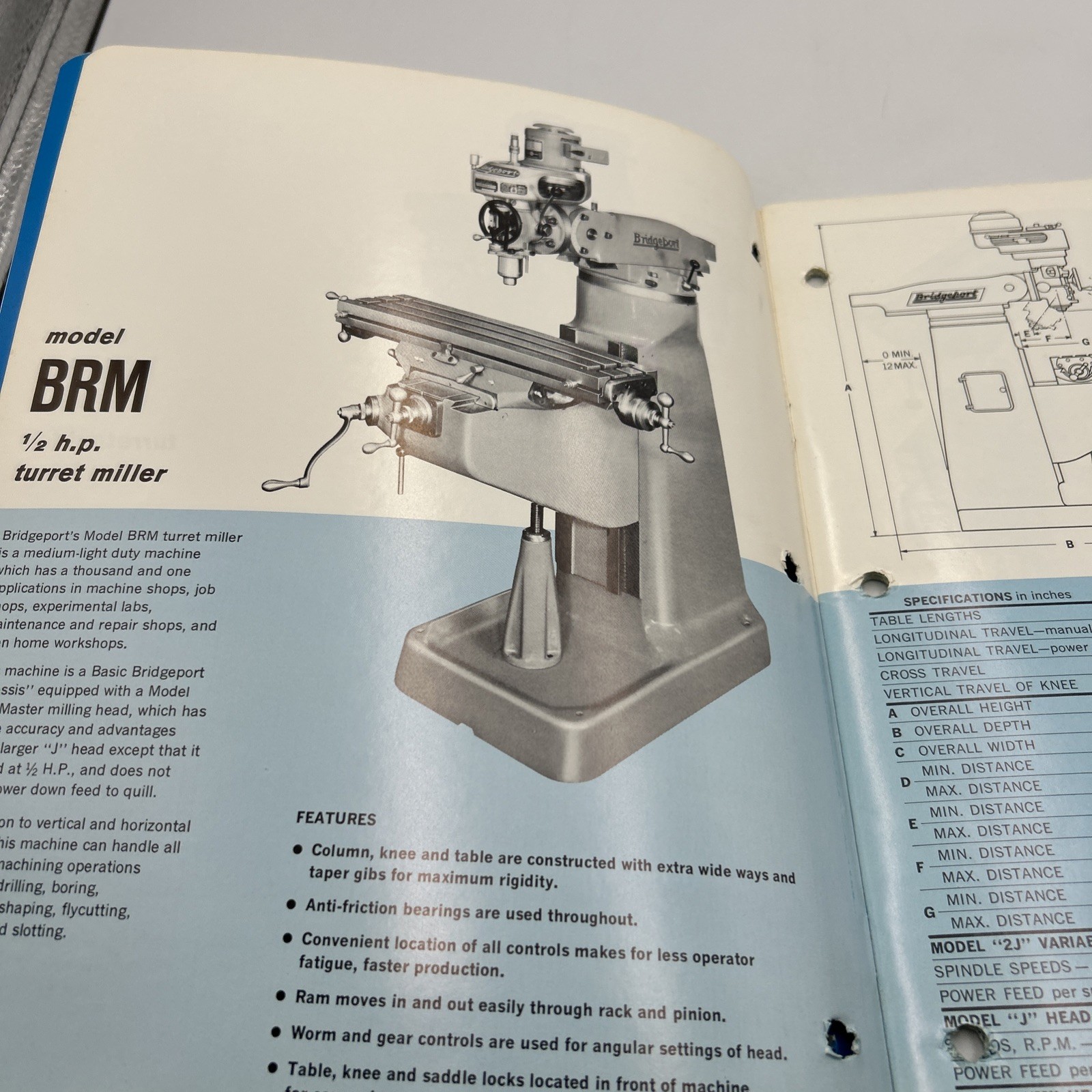 Bridgeport Series 1 Turret Millers Attachments Accessories Catalog C107