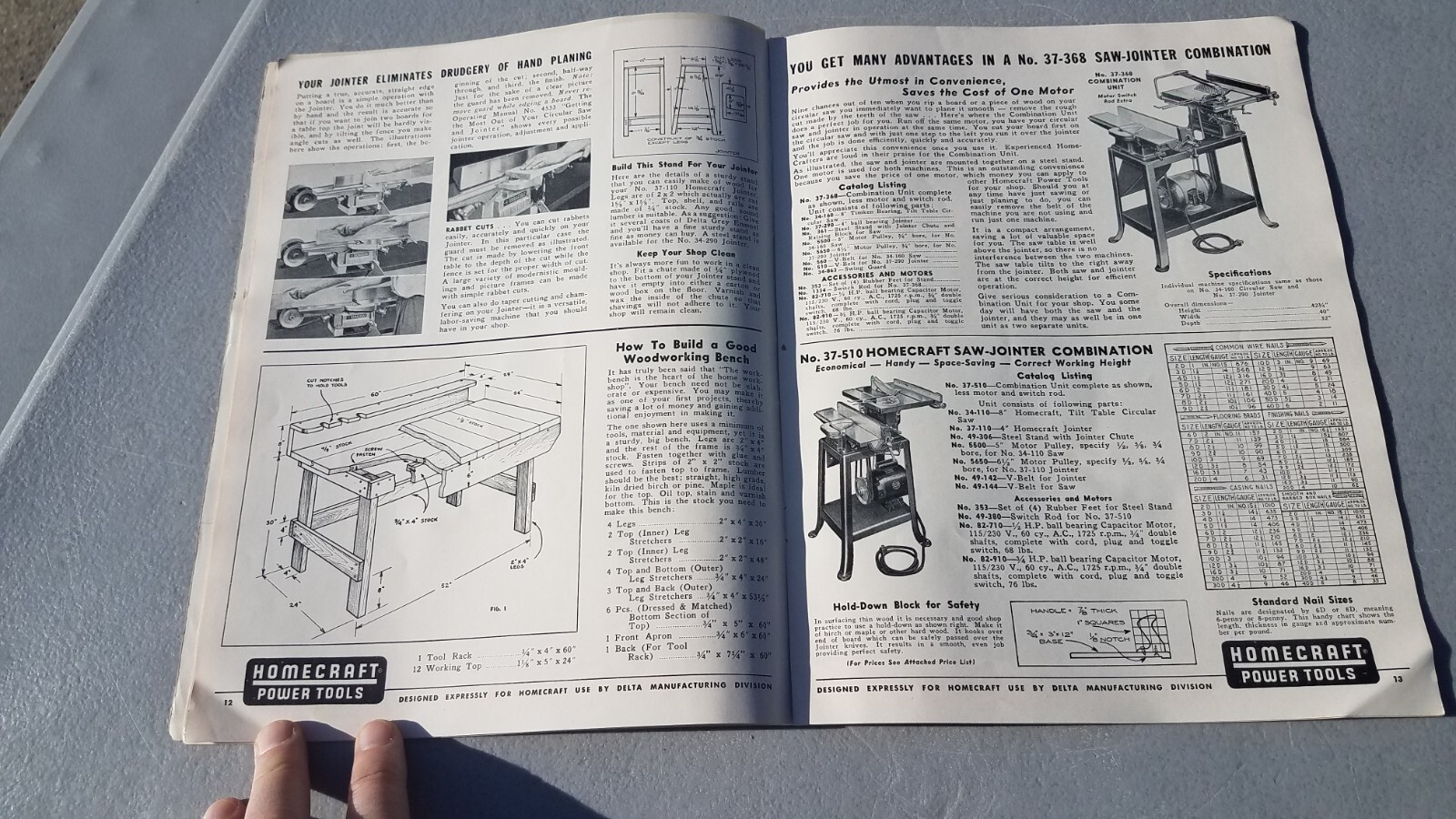 Vtg 1949 Rockwell Homecraft Power Tools Sales Brochure & Price List