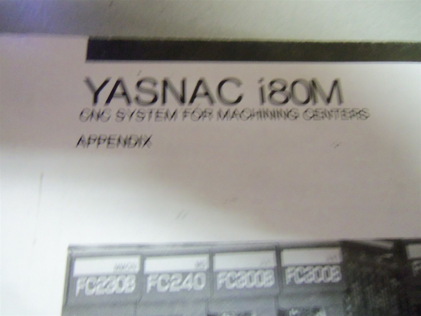 Yaskawa Yasnac i80M Appendix Manual #207 *FREE SHIPPING*
