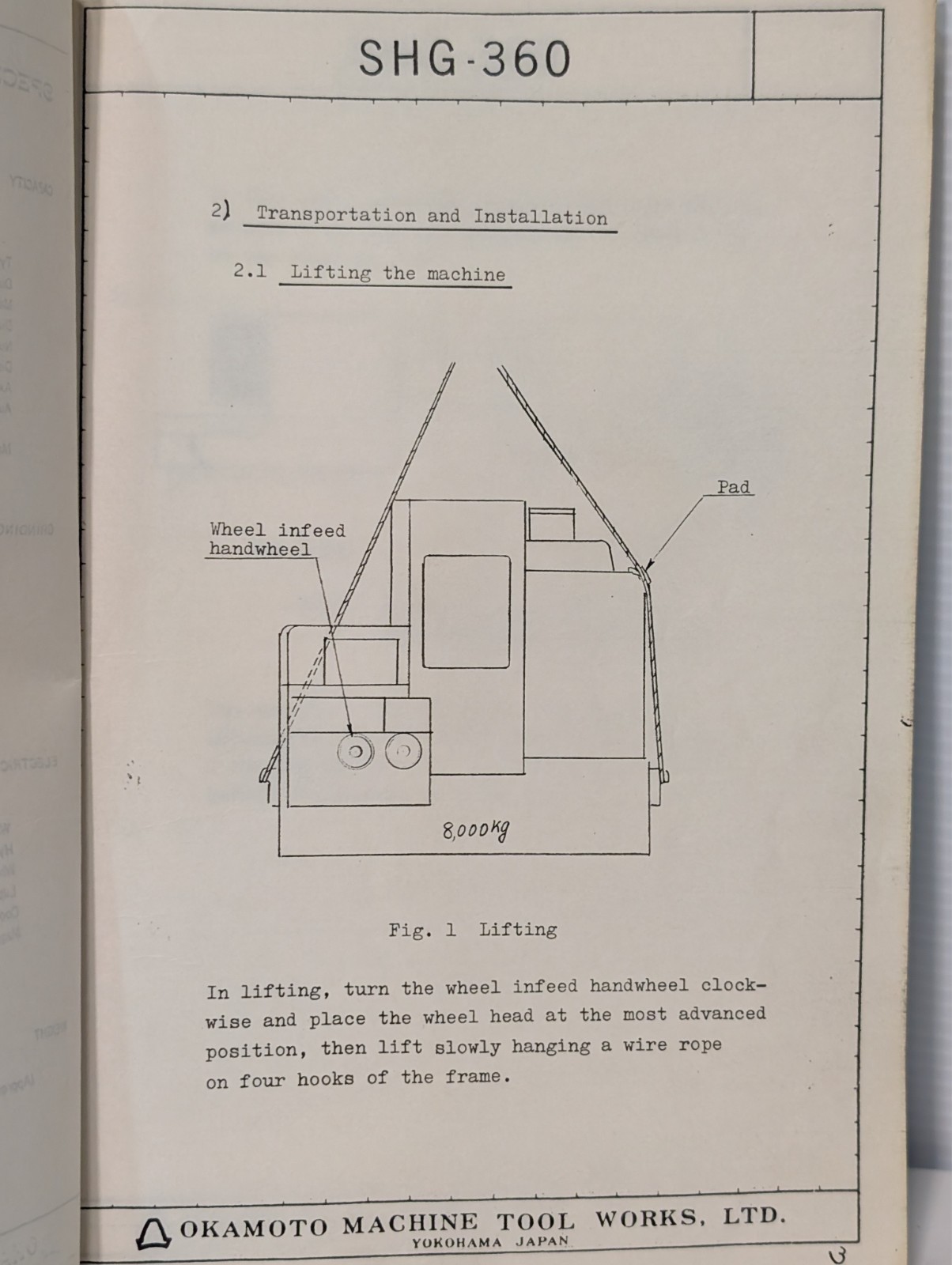 Okamoto SHG-360 Gear Grinding Machine Operating Manual, Free USA Ship