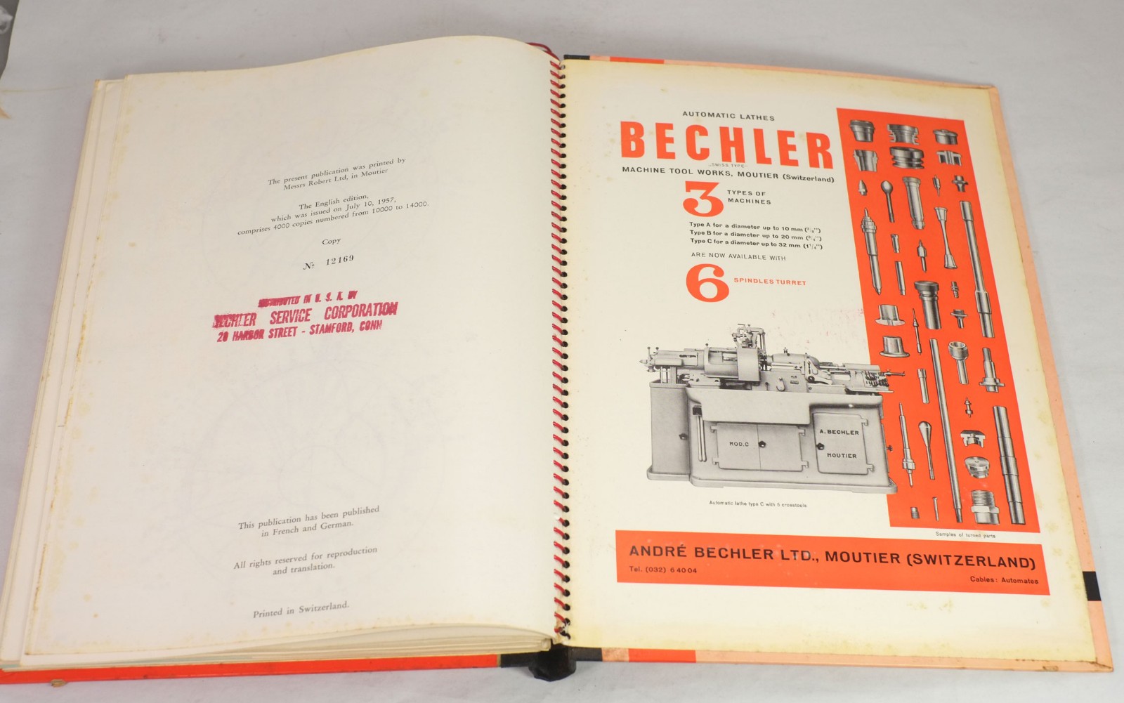 The Swiss Automatic Bechler Screw Machine Lathe Catalog Manual 1957