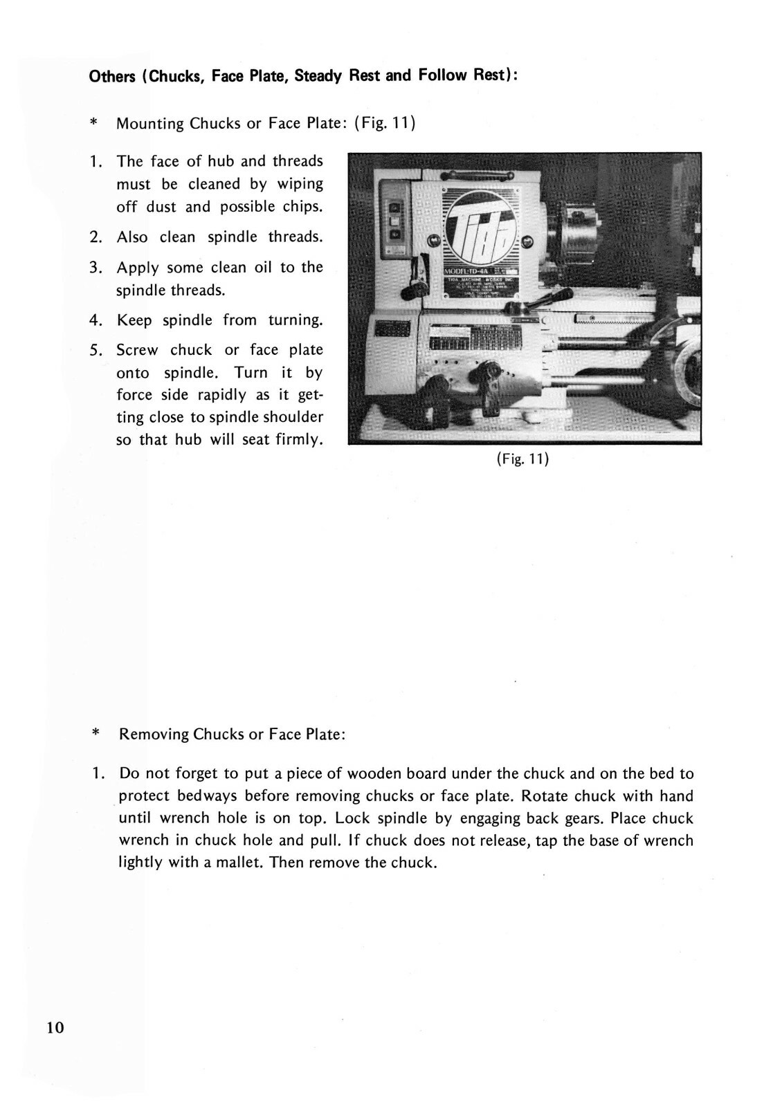 Tida Models TD4A, TD45A, TD5A Bench Lathe Operation & Parts List Manual #1548