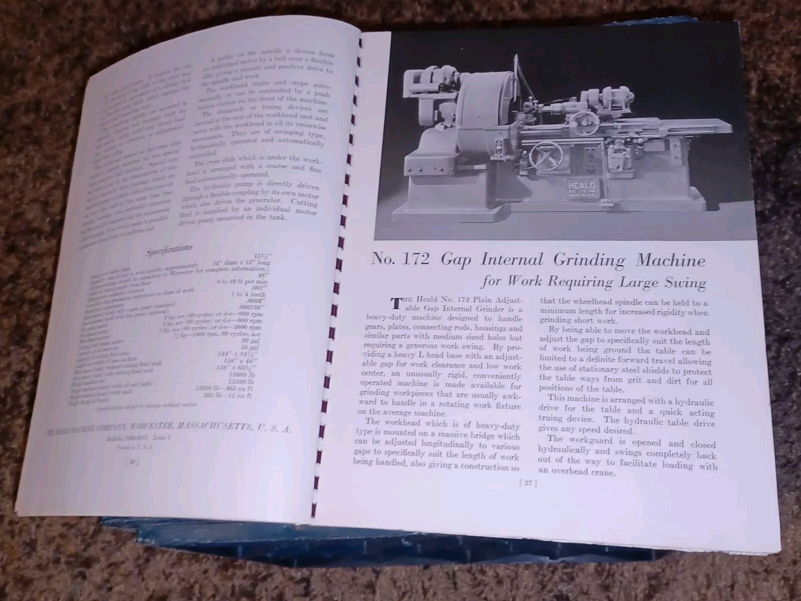 HEALD COMPANY Precision GRINDING BORING Borizing MACHINES CATALOG BOOK Issue 13