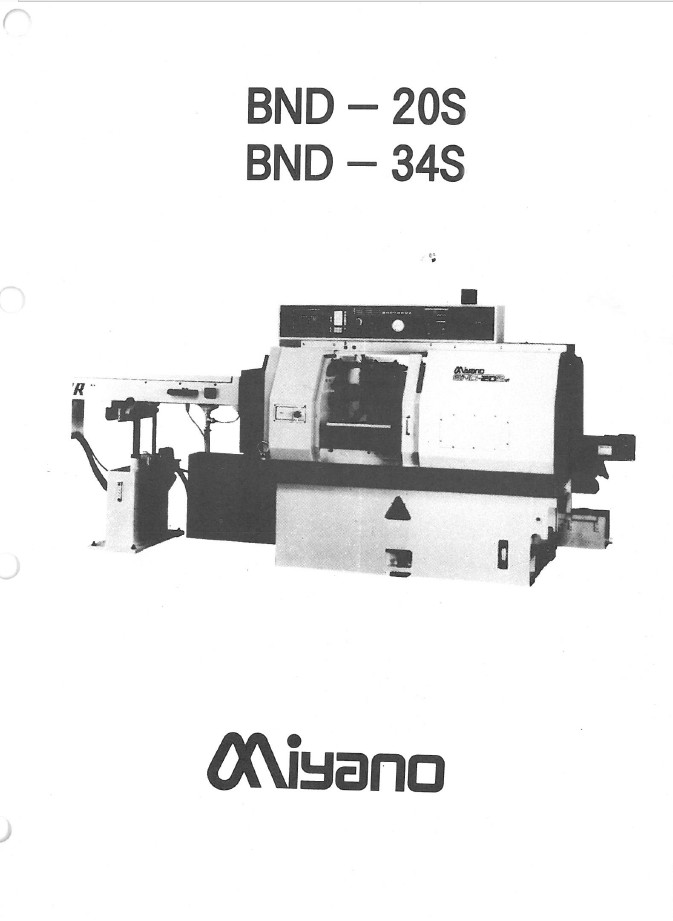Miyano BND-20S & 34S CNC Turning Lathe Operation Manual