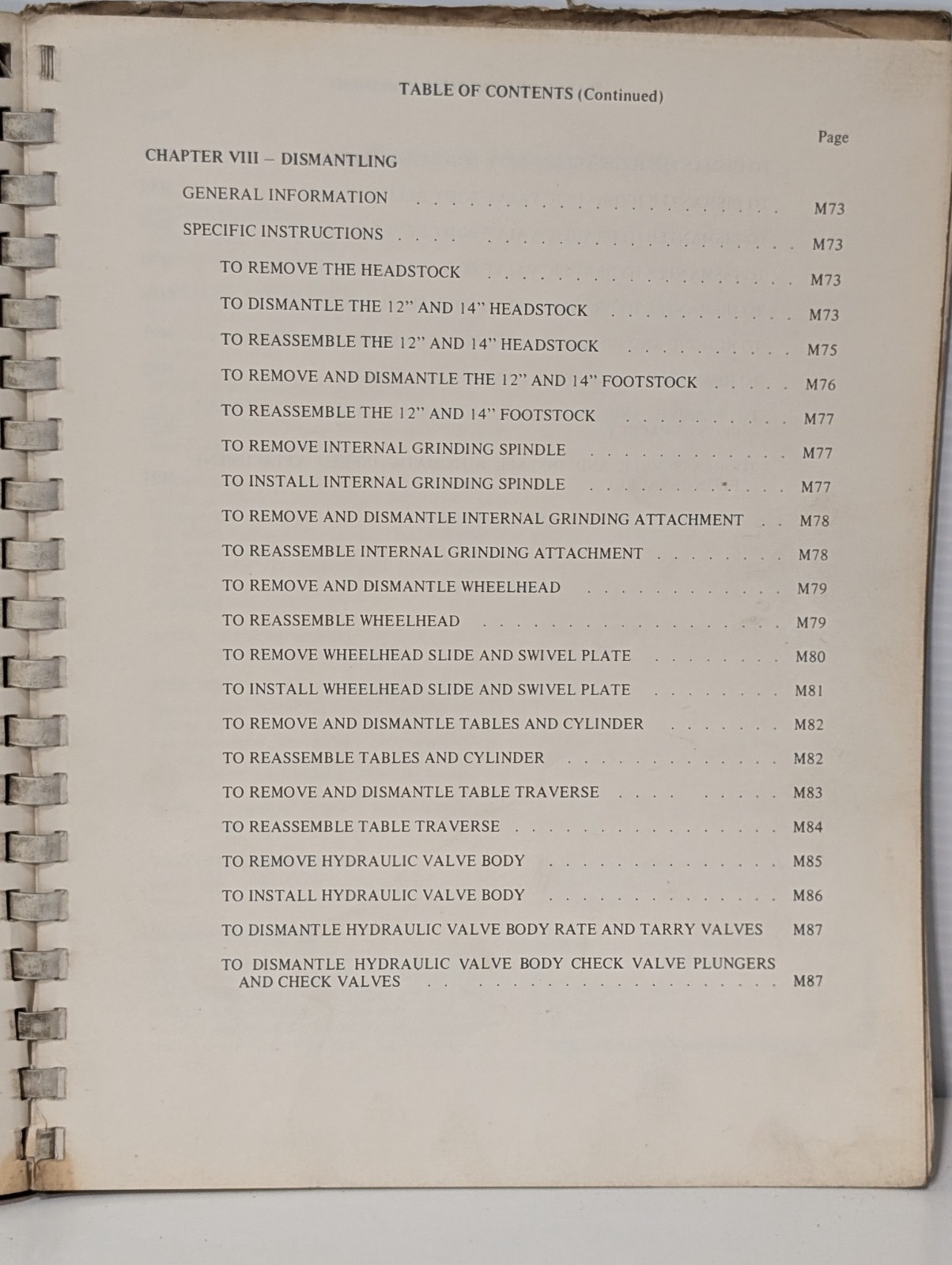 Cincinnati Milacron G-892 Universal Hydraulic Grinding Machine Service Manual
