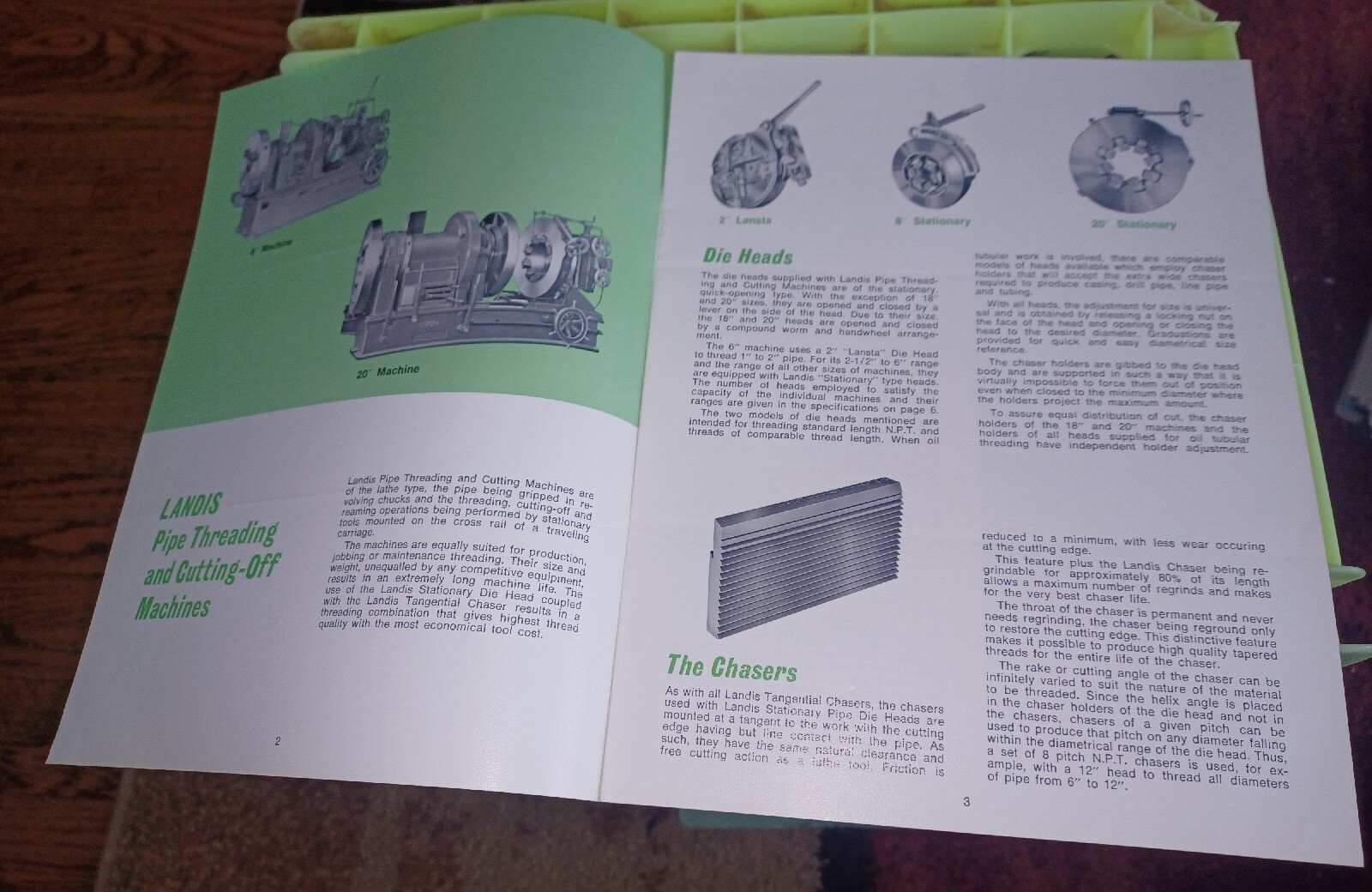 LANDIS PIPE THREADING CUTTING OFF MACHINES FLYER BOOK CATALOG Teledyne Tool VTG