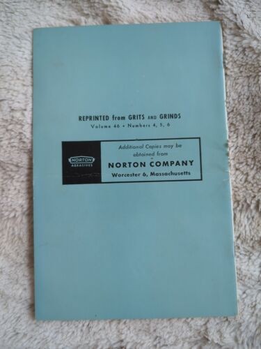 How To Select Wheels For Precision Grinding Tool Steels Norton Abrasives SC Vtg