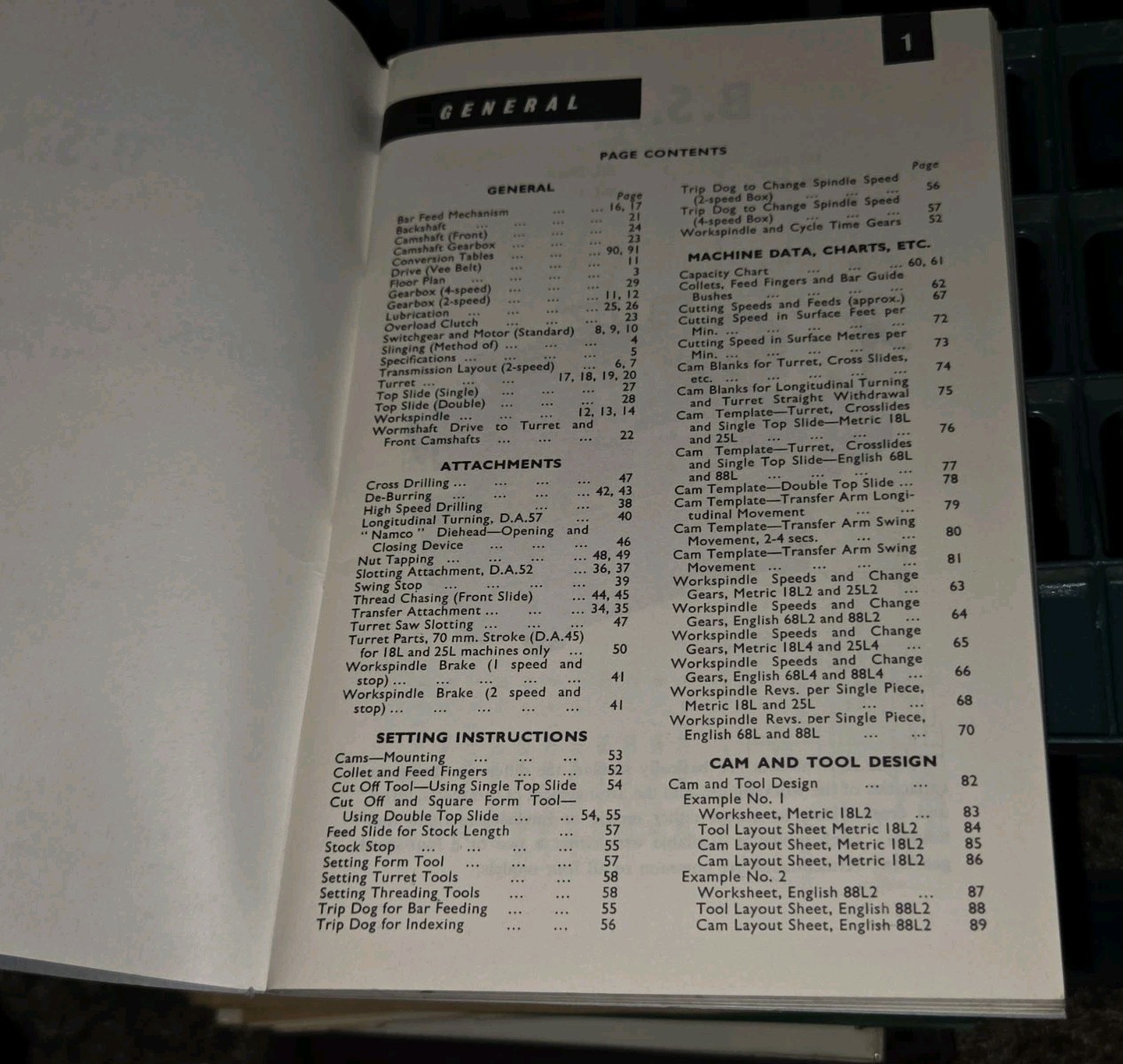 B.S.A. Tools Co Single Spindle Automatic Screw Machine Operator Handbook Manual