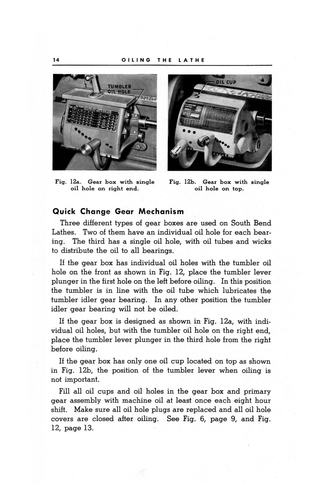 South Bend Oiling The Lathe Instruction Manual #931