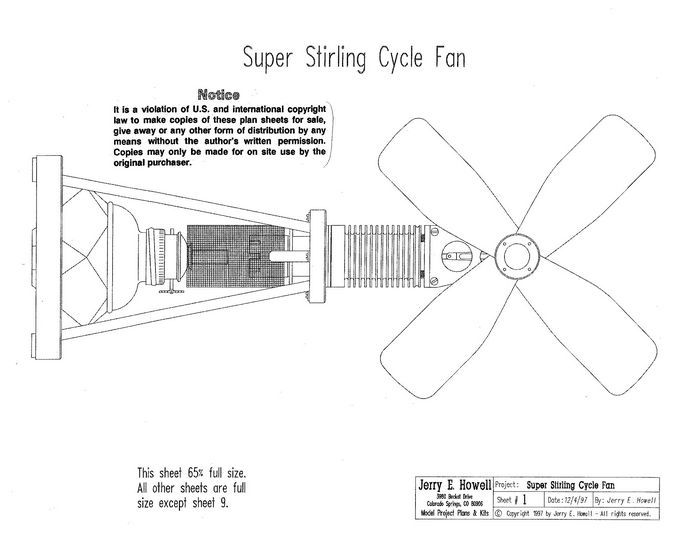 Super Stirling Engine Fan Plans