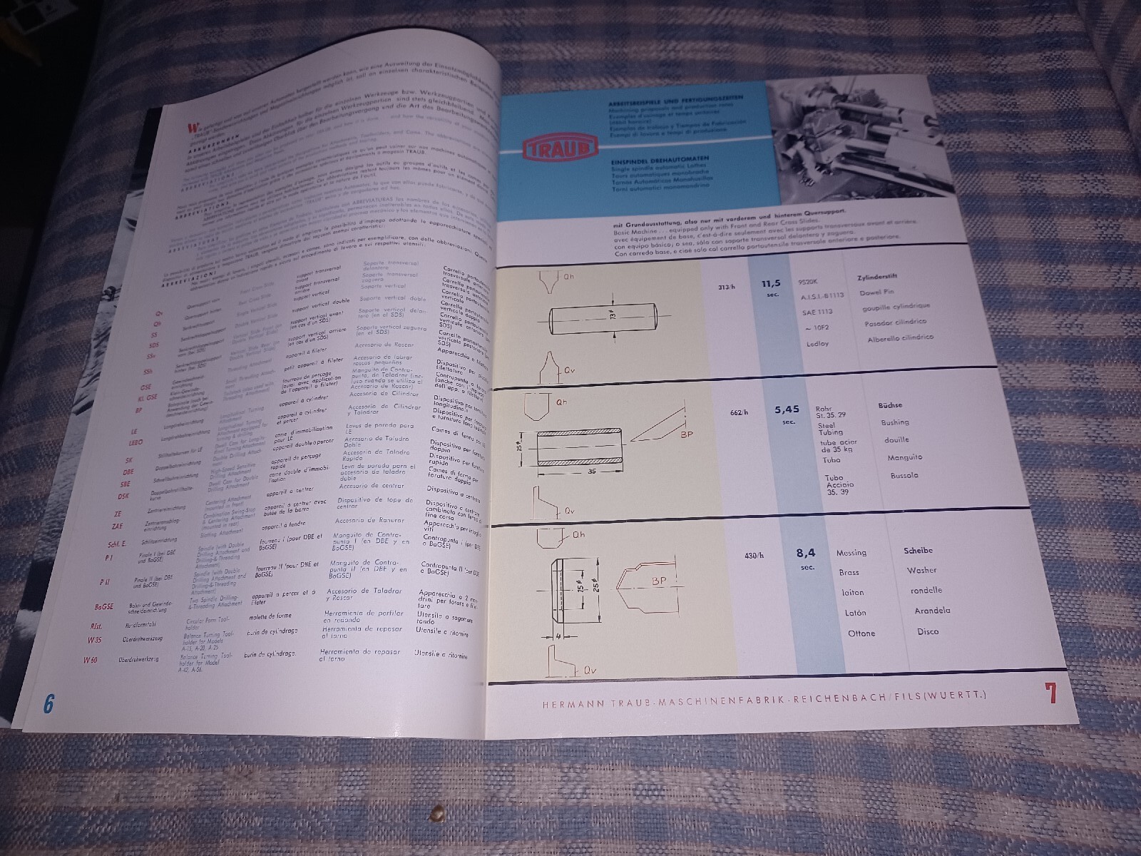 HERMANN TRAUB west Germany TOOLS 1958 Catalog Journal TURNED PARTS machinist VTG