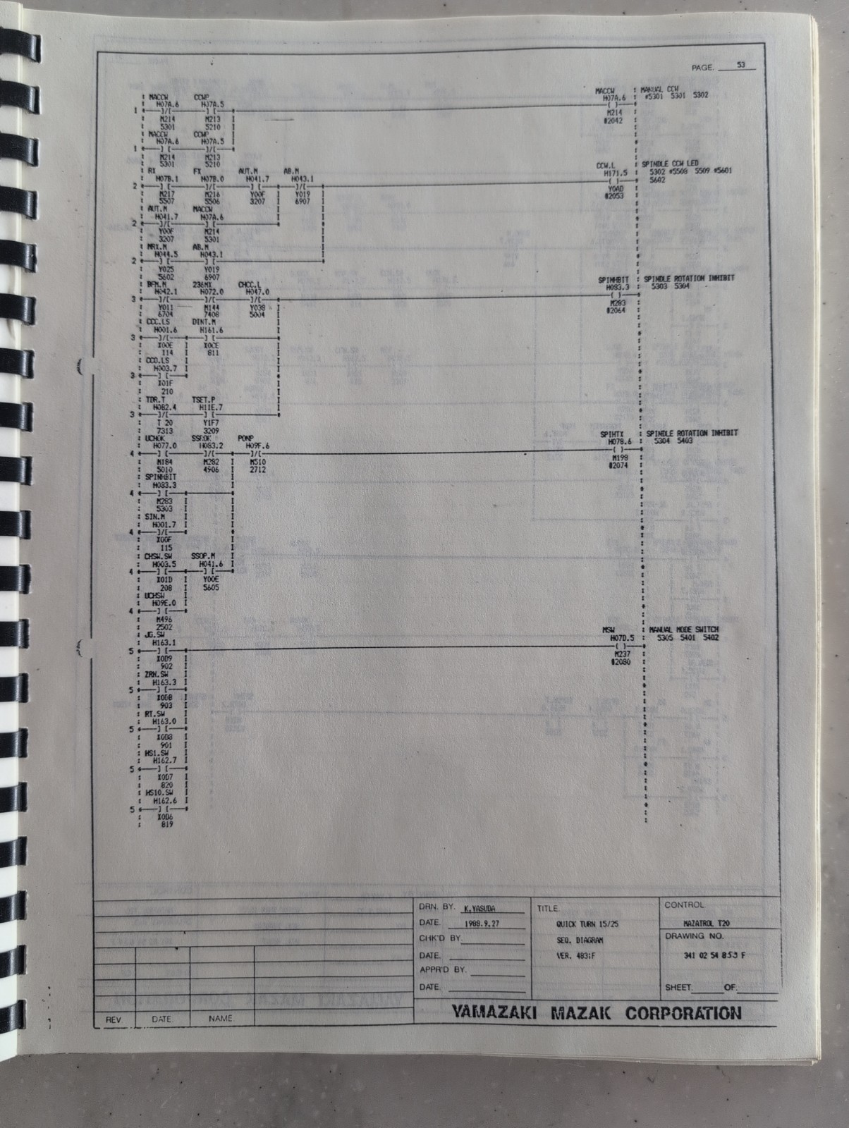 Mazak QT-15 Electrical Circuit Diagrams Manual CNC 341K2WE BC$
