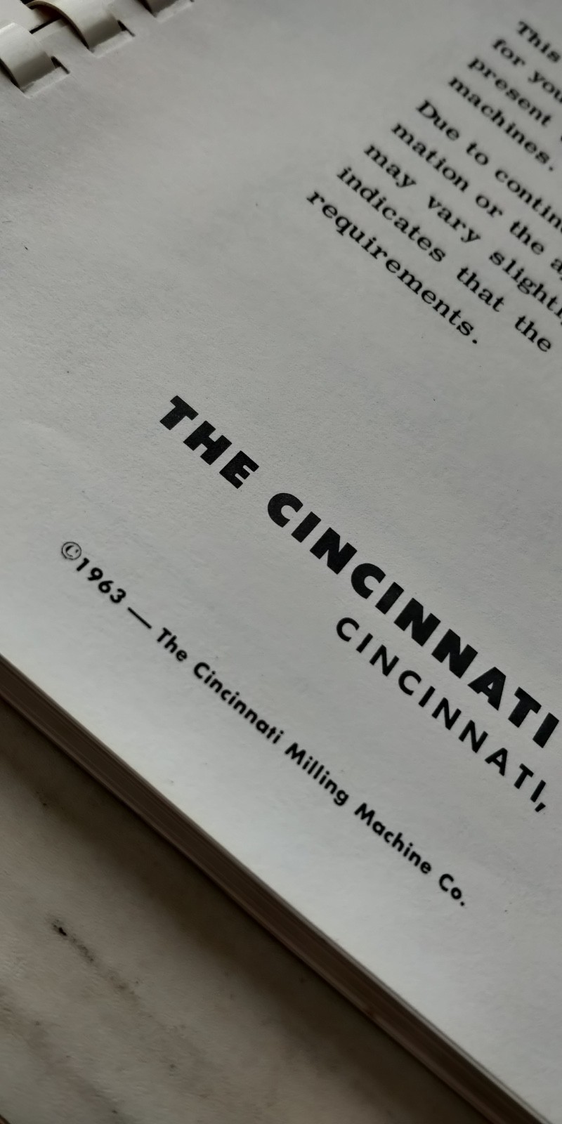 1967 Cincinnati Milling Machine ~ Toolmaster Mill Service Manual & Parts List