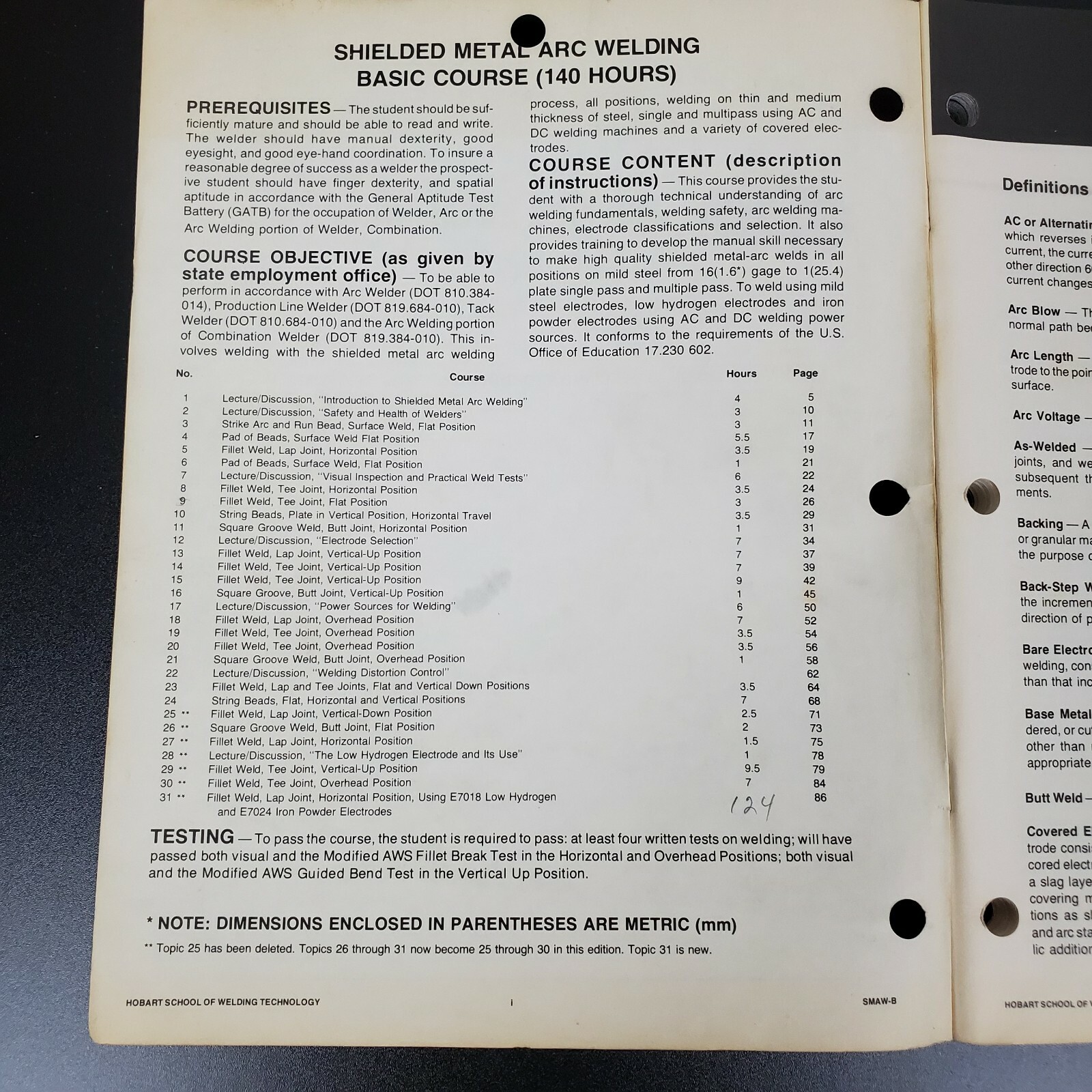 Hobart Institute of Welding~ Shielded Metal Arc Welding & Welding Guide Training