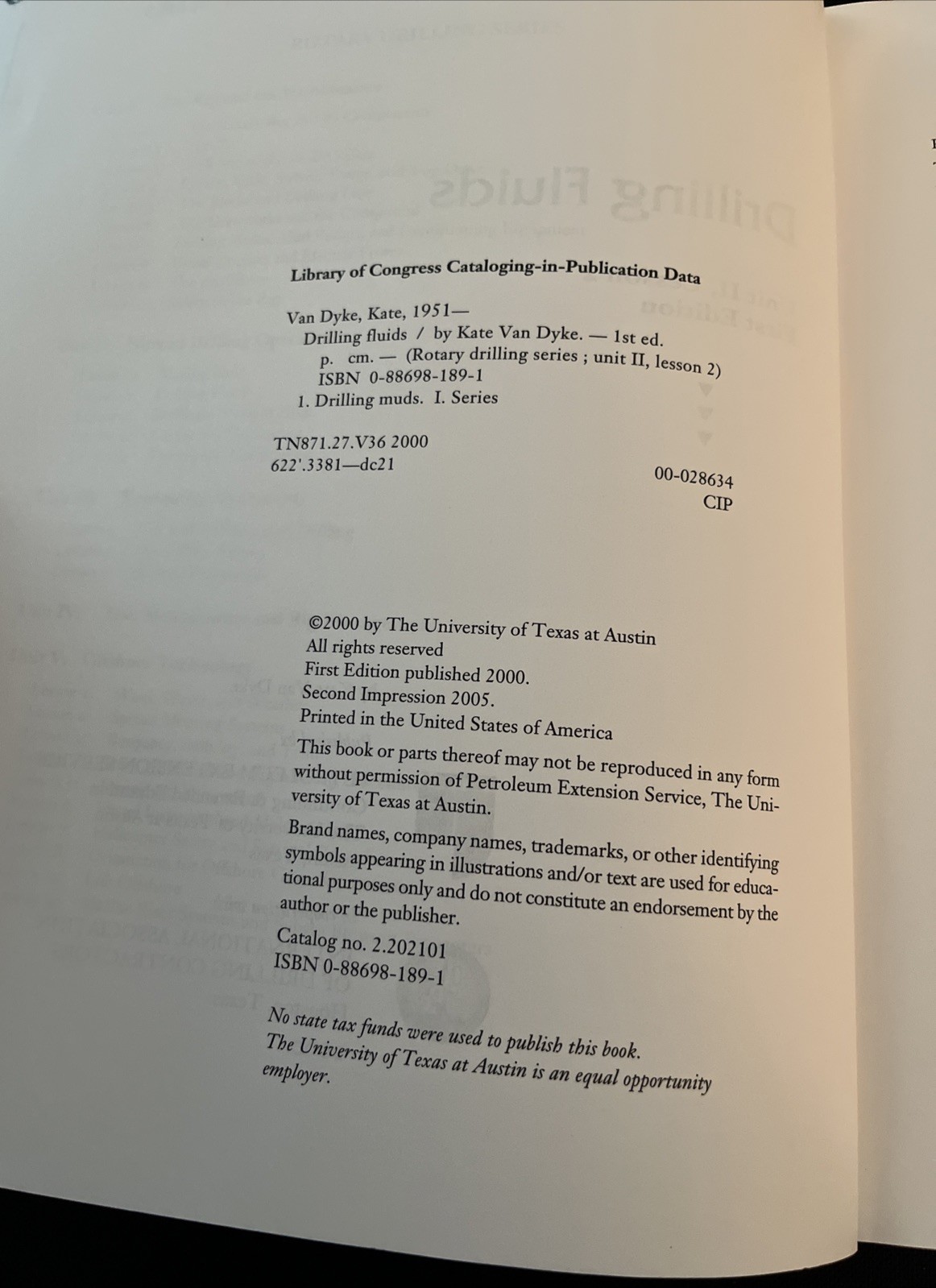 Rotary Drilling Drilling Fluids First Edition Unit II, Lesson 2, Published 2005