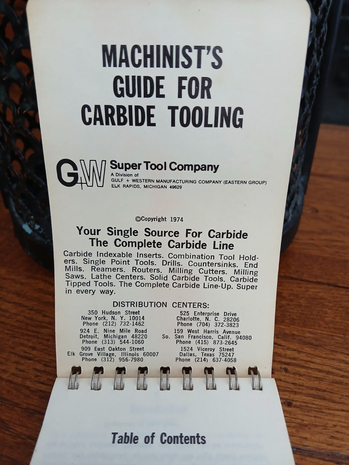 Super Tool Company -Machinist’s Guide For Carbide Tooling (Pamphlet, 1974)
