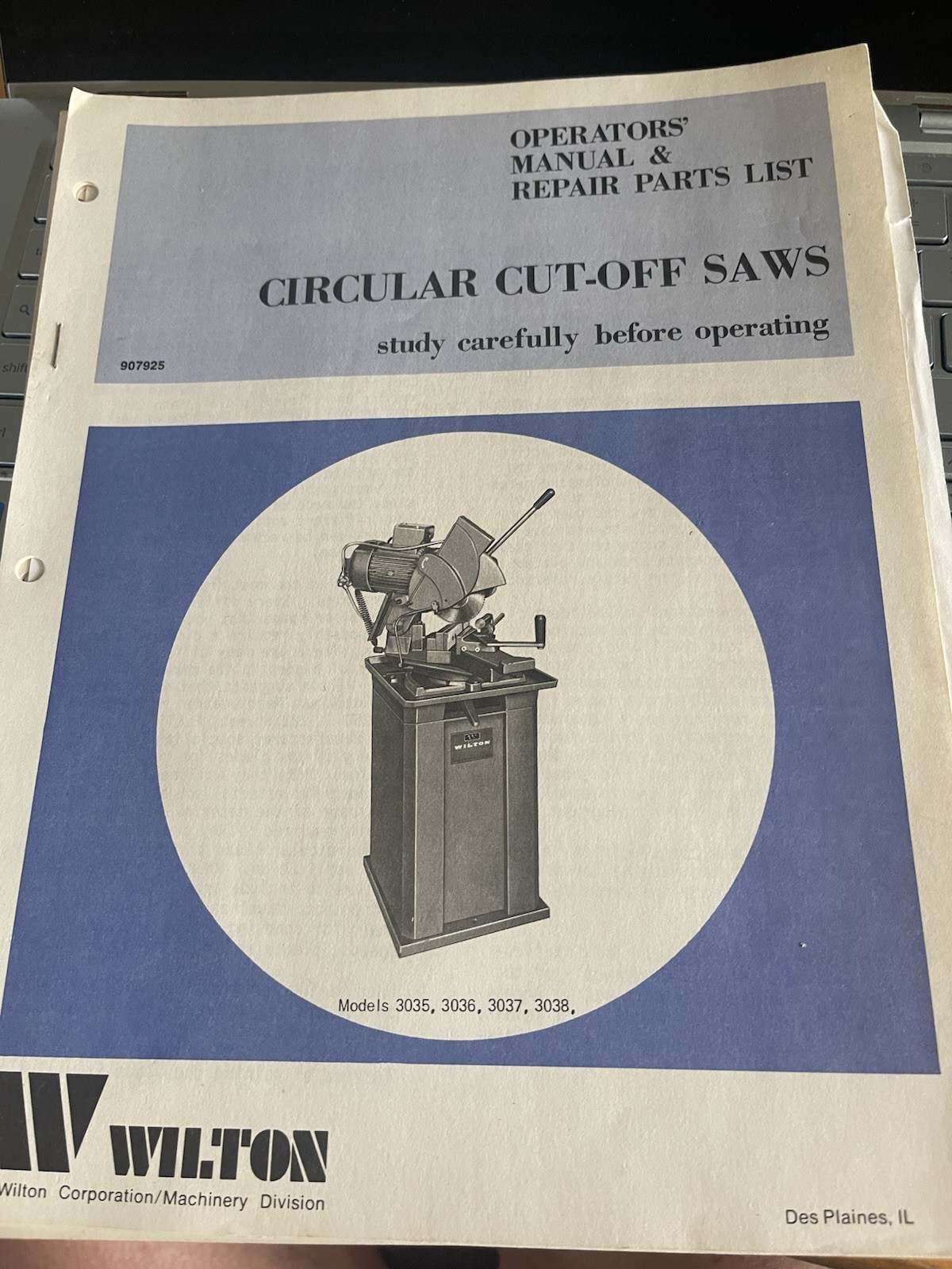 Wilton Operator’s Manual Repair Parts List for Circular Cut off Saws