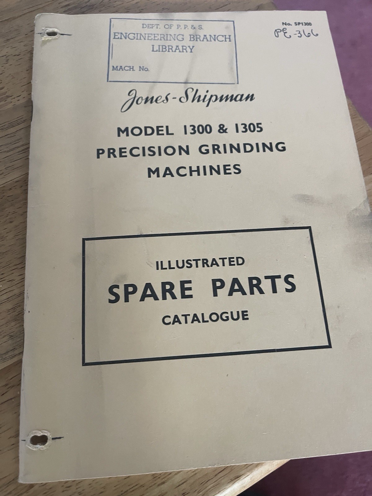 Jones ShipmanInstructions Operating/Maintaining Precision Grinding Machine/Parts