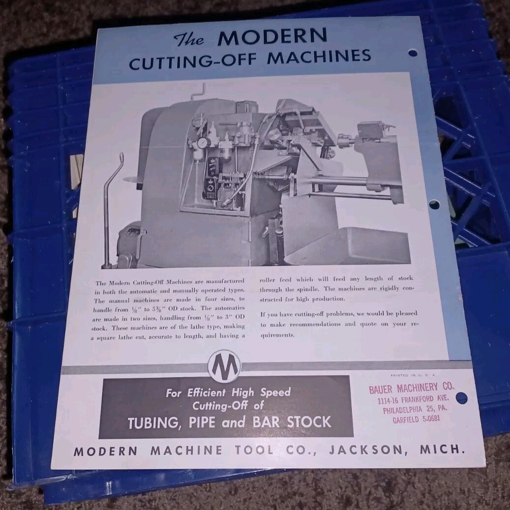 THE MODERN MACHINE TOOL COMPANY JACKSON MICHIGAN SAFETY DRILL TABLES CATALOG