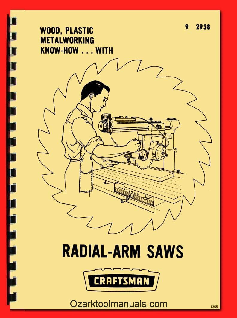 CRAFTSMAN KNOW-HOW Book on Radial Arm Saws Owners Operators Manual 1355