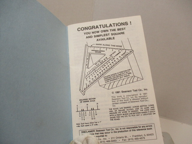 (4) Machinist Helps, SWANSON Speed Square Booklet, Starrett & Lufkin, Drill Gage