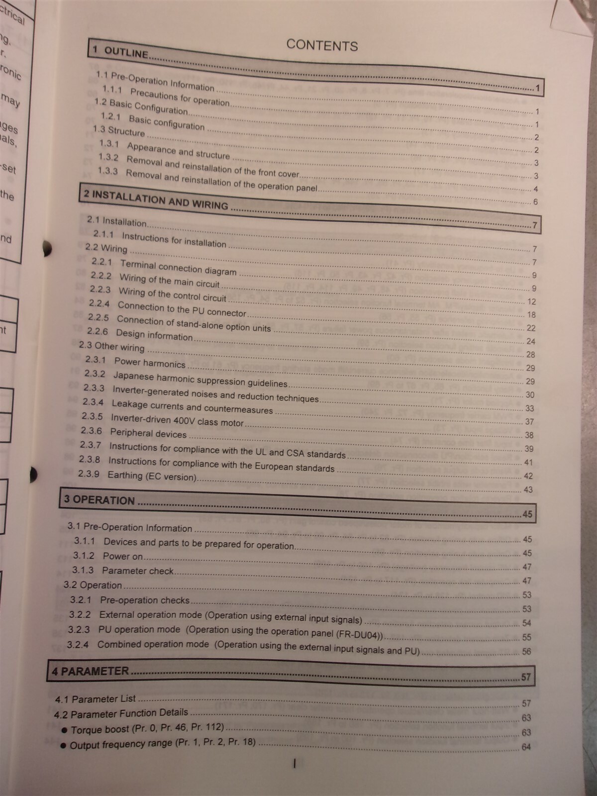 Mitsubishi FR-A500 Instruction Manual FR-A520-0.4K FR-A540-0.4K